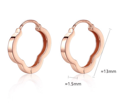 K18YG PG クローバー 四つ葉 フープピアス リングピアス イエローゴールド 四ツ葉 18K YG イエローゴールド PG ピンクゴールド 18金 ピアス