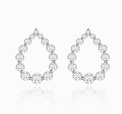 K18WG 天然ダイヤモンド 1ct ティアドロップ ピアス ホワイトゴールド 18K WG 18金 スタッドピアス 雫 涙