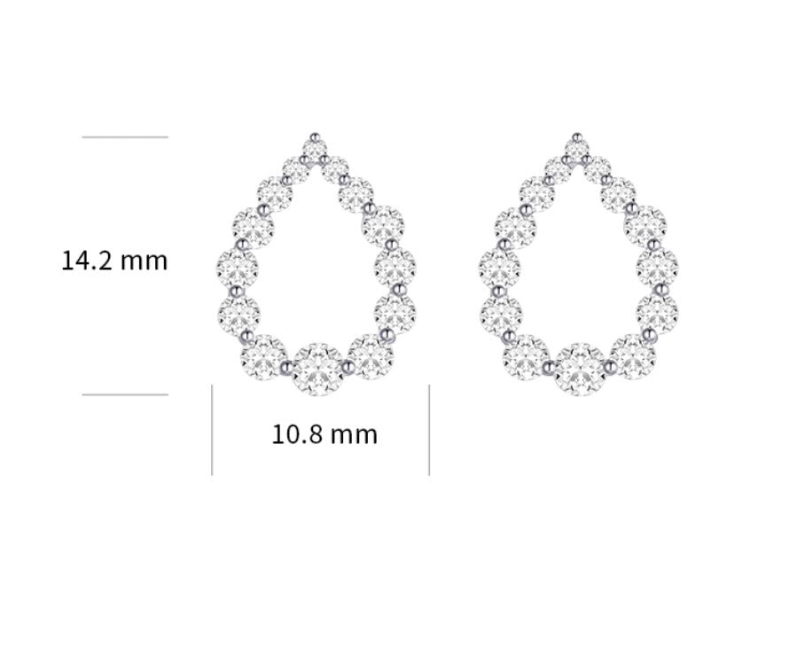 K18WG 天然ダイヤモンド 1ct ティアドロップ ピアス ホワイトゴールド 18K WG 18金 スタッドピアス 雫 涙