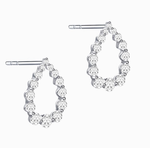 K18WG 天然ダイヤモンド 1ct ティアドロップ ピアス ホワイトゴールド 18K WG 18金 スタッドピアス 雫 涙