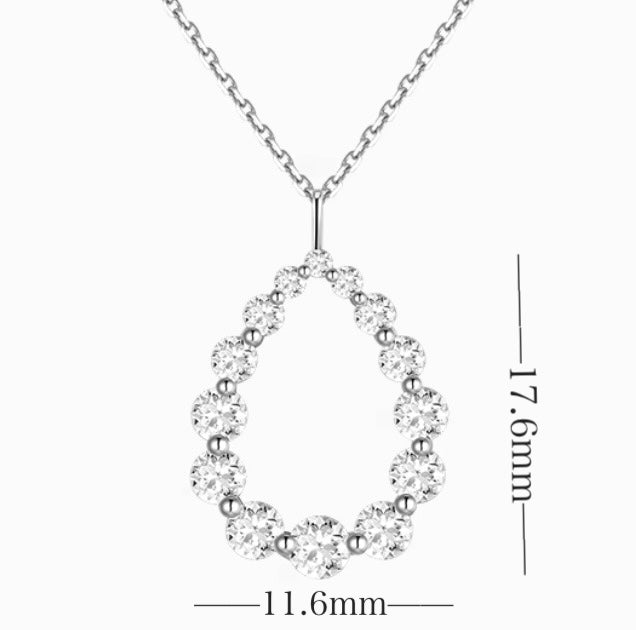K18WG 天然ダイヤモンド ティアドロップ ペンダント ホワイトゴールド 18K WG 18金 ペンダントトップ ネックレスチャーム ネックレス 雫 涙