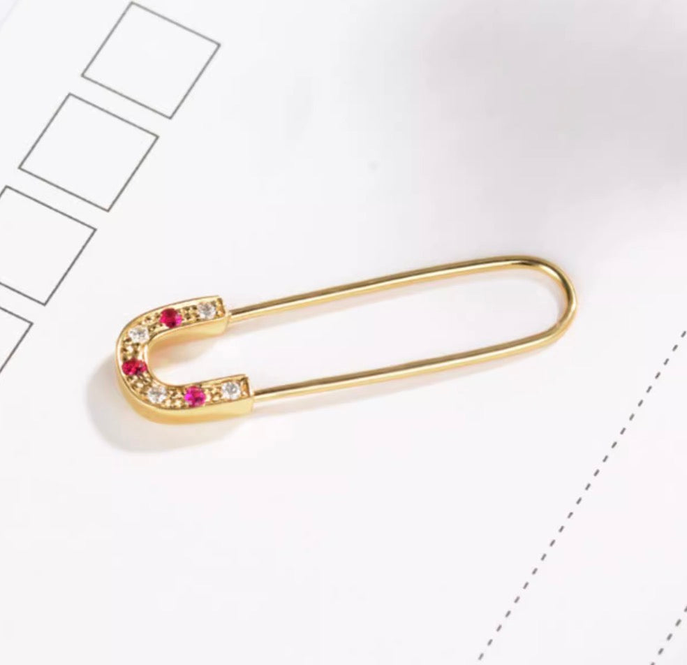 K18WG YG PG ピン ピアス ブローチ ルビー ダイヤモンド ホワイトゴールド イエローゴールド ピンクゴールド