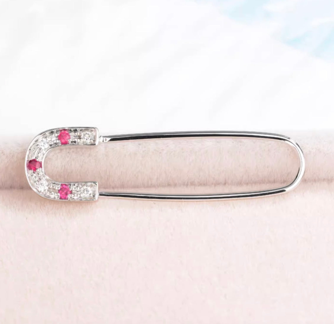 K18WG YG PG ピン ピアス ブローチ ルビー ダイヤモンド ホワイトゴールド イエローゴールド ピンクゴールド