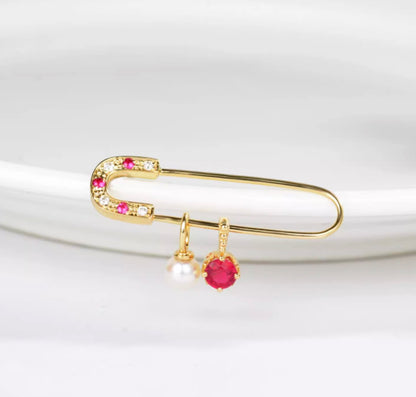 K18WG YG PG ピン ピアス ブローチ ルビー ダイヤモンド ホワイトゴールド イエローゴールド ピンクゴールド