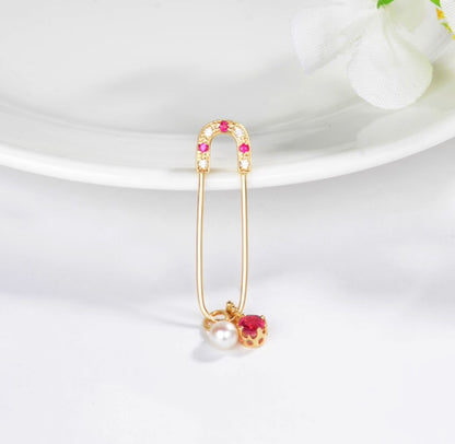 K18WG YG PG ピン ピアス ブローチ ルビー ダイヤモンド ホワイトゴールド イエローゴールド ピンクゴールド