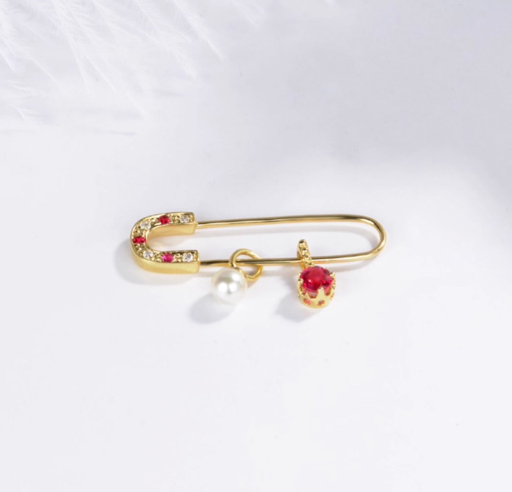 K18WG YG PG ピン ピアス ブローチ ルビー ダイヤモンド ホワイトゴールド イエローゴールド ピンクゴールド