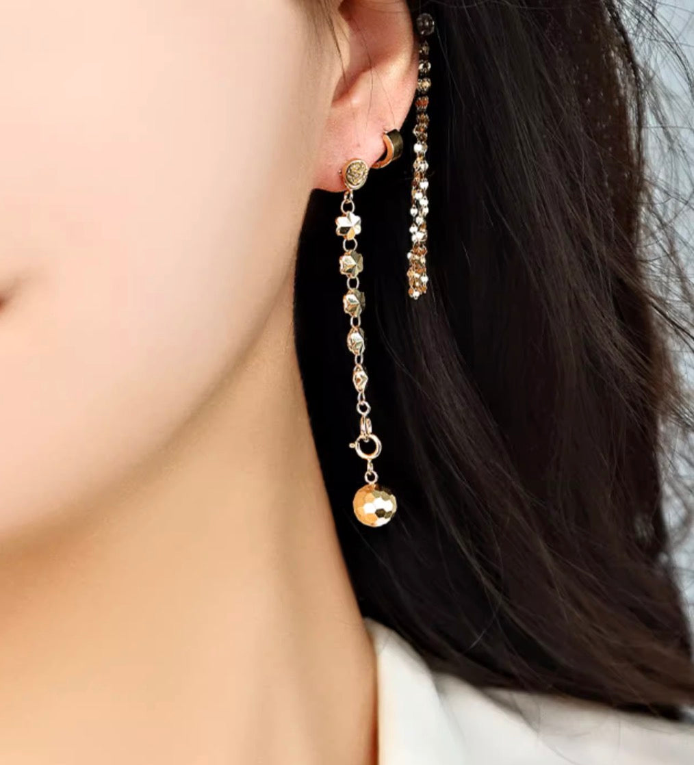 K18YG チャーム 桜 花 引き輪 ヒキワ 両端開口 チェーンパーツ アジャスター 繋ぎ  ネックレスパーツ YG イエローゴールド