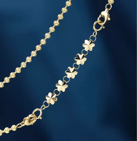 K18YG チャーム 桜 花 引き輪 ヒキワ 両端開口 チェーンパーツ アジャスター 繋ぎ  ネックレスパーツ YG イエローゴールド