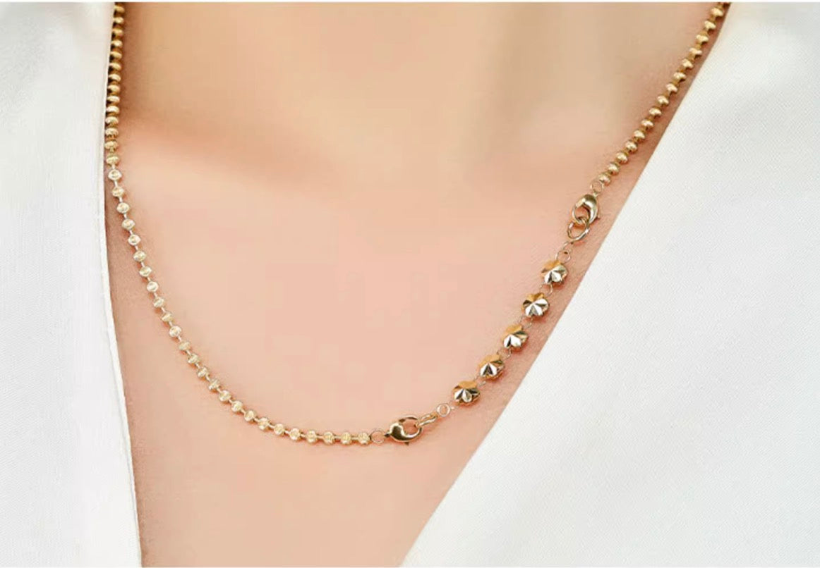 K18YG チャーム 桜 花 引き輪 ヒキワ 両端開口 チェーンパーツ アジャスター 繋ぎ  ネックレスパーツ YG イエローゴールド