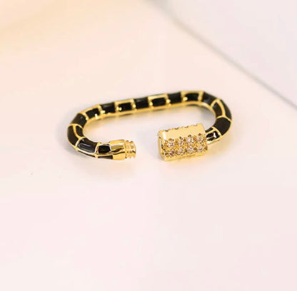 K18YG チャーム 繋ぎ ブラックエナメル スクエア ハート オーバル ダイヤモンド スクリュー ロック付き ロック式 ペンダント ねじ式 クラスプ コネクター YG イエローゴールド