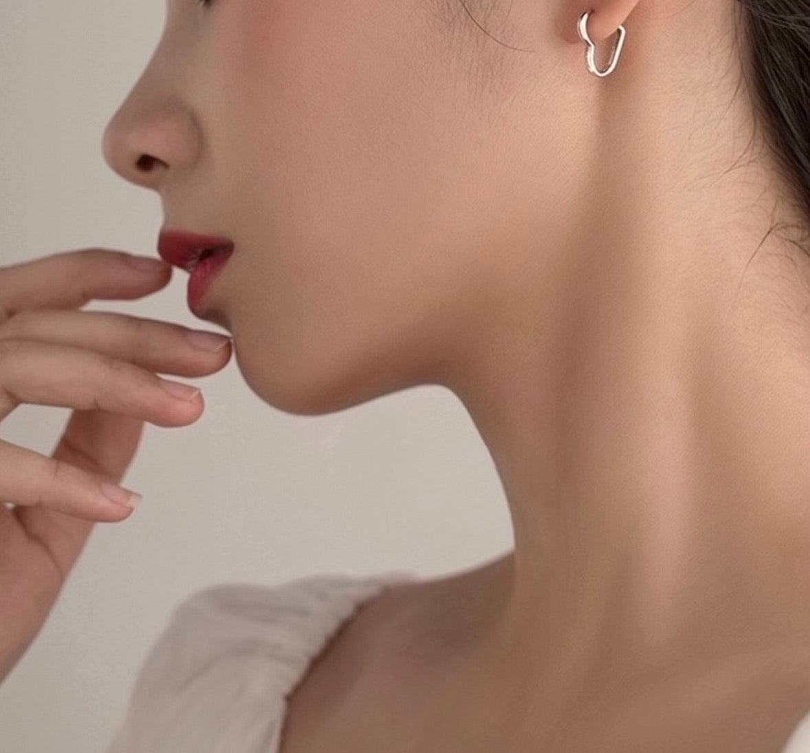 PT950 プラチナ ハート ピアス フープピアス ハート型 リングピアス