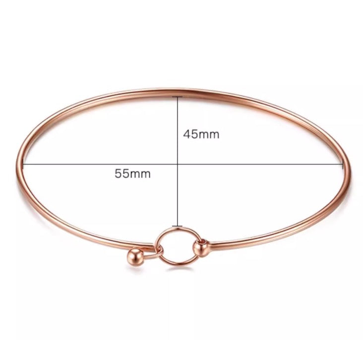 K18YG PG ワイヤーバングル 細め ブレスレット ワイヤー 弾力 18K 18金 YG イエローゴールド ピンクゴールド