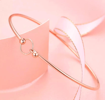 K18YG PG ワイヤーバングル 細め ブレスレット ワイヤー 弾力 18K 18金 YG イエローゴールド ピンクゴールド