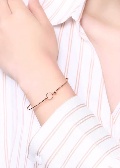 K18YG PG ワイヤーバングル 細め ブレスレット ワイヤー 弾力 18K 18金 YG イエローゴールド ピンクゴールド