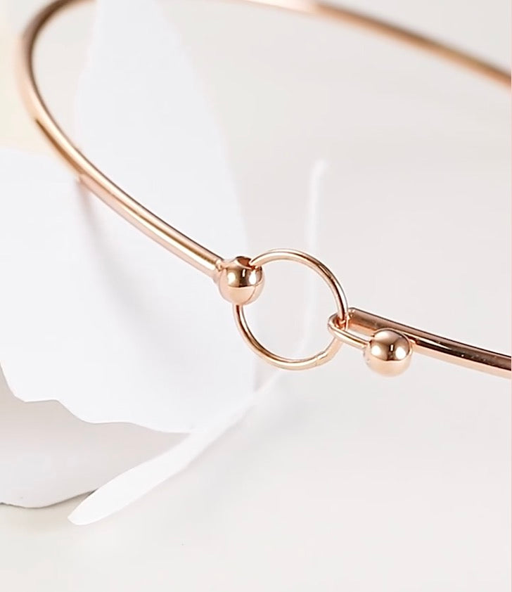 K18YG PG ワイヤーバングル 細め ブレスレット ワイヤー 弾力 18K 18金 YG イエローゴールド ピンクゴールド