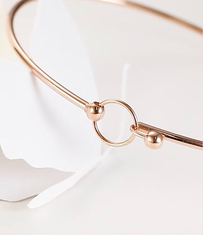 K18YG PG ワイヤーバングル 細め ブレスレット ワイヤー 弾力 18K 18金 YG イエローゴールド ピンクゴールド