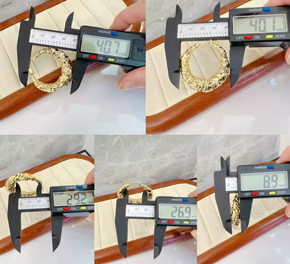 K18YG バロック リングピアス フープピアス 中空ピアス イエローゴールド 凸凹 模様 くしゃくしゃ 18K 18金 YG ピアス