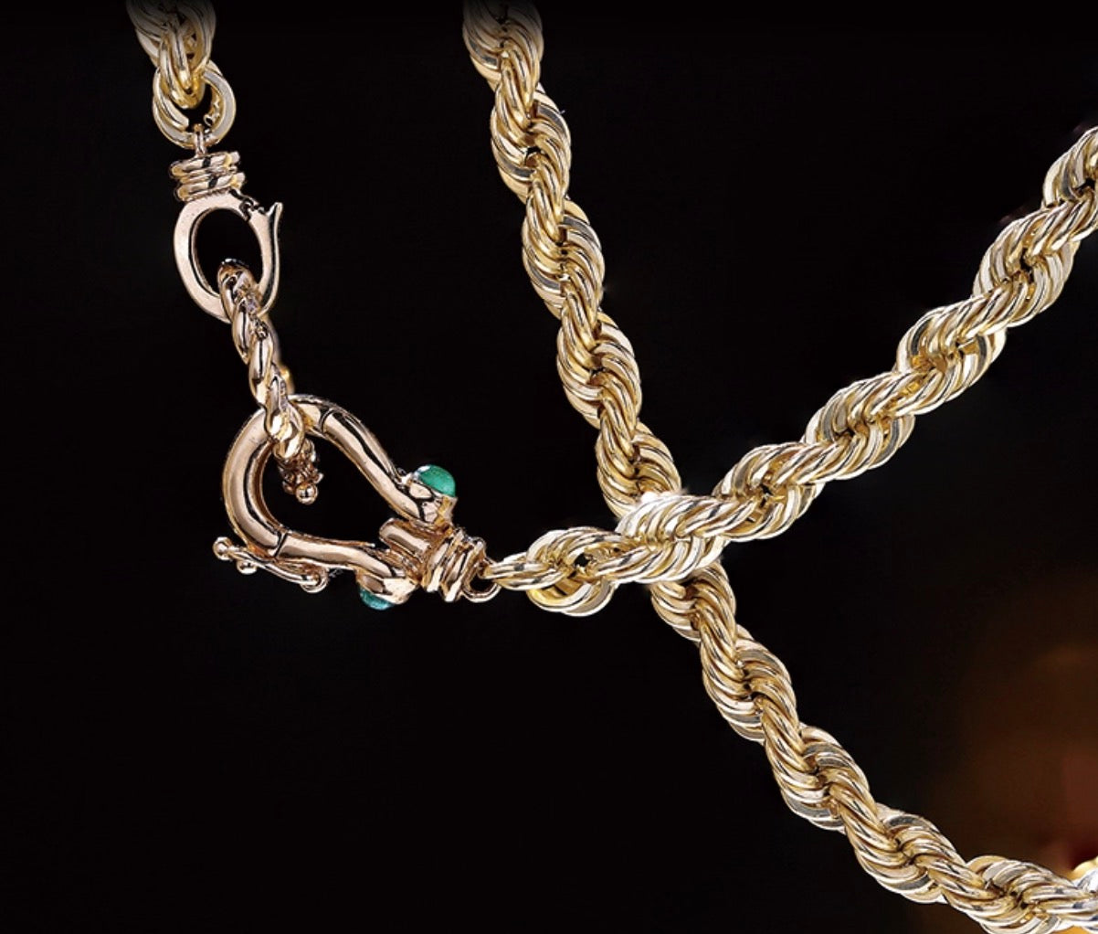 K18YG スネークチェーン 蛇 エメラルド ネックレス 2.7mm 50cm 18K YG イエローゴールド 太め スネークネックレス メンズ レディース 18金 ホースシュー 馬蹄