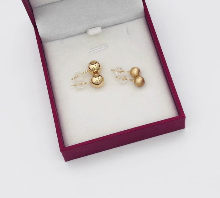 18k gold jewelry ball earrings twin