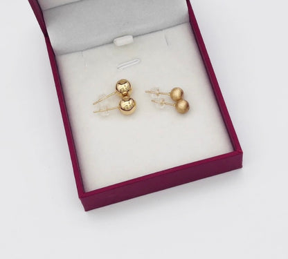 18k gold jewelry ball earrings twin