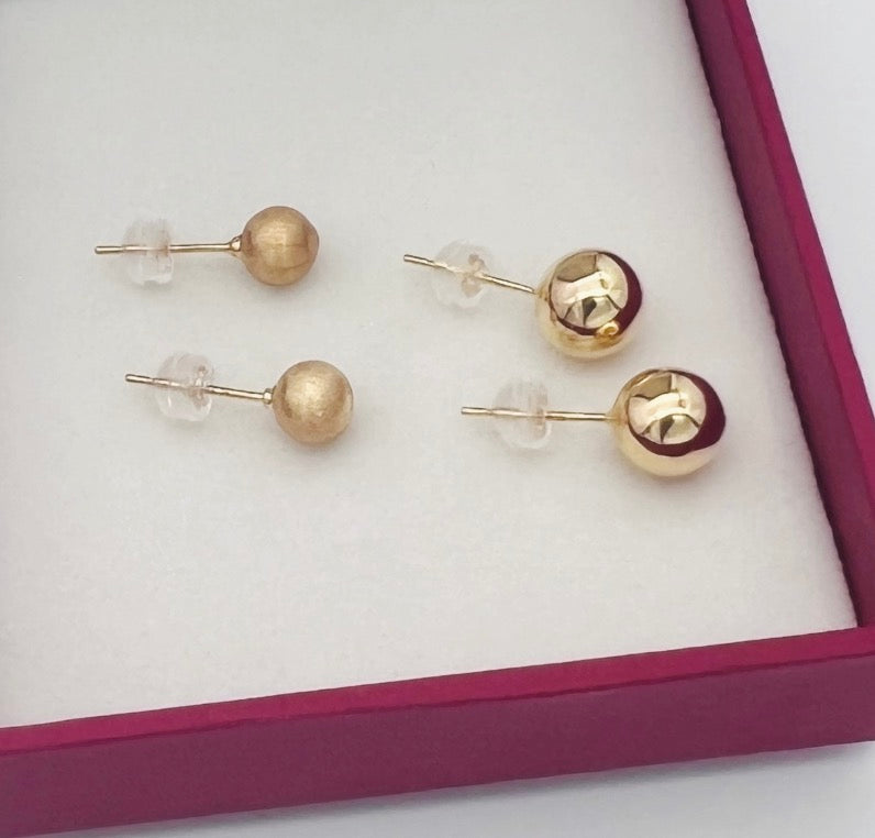 18k gold jewelry ball earrings twin