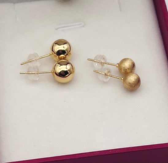 18k gold jewelry ball earrings twin