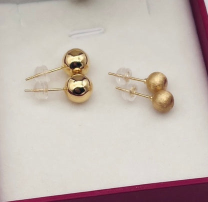 18k gold jewelry ball earrings twin