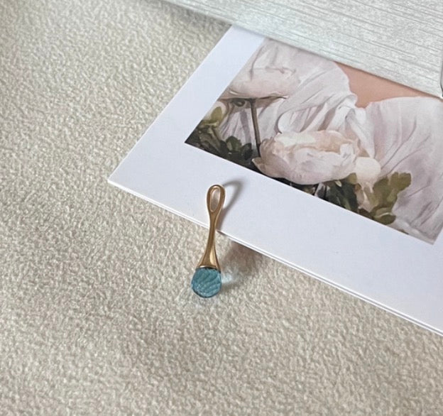 K18YG ペンダント ブルートパーズ アメジスト ティアドロップ 雫 涙 YG イエローゴールド 18金金 18K トパーズ 青 ブルー 紫水晶