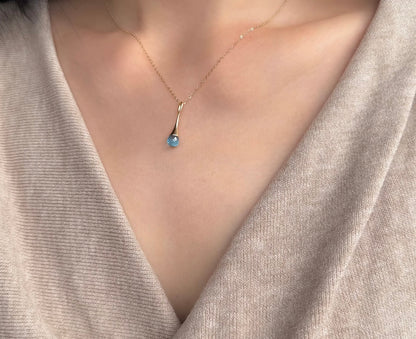 K18YG ペンダント ブルートパーズ アメジスト ティアドロップ 雫 涙 YG イエローゴールド 18金金 18K トパーズ 青 ブルー 紫水晶