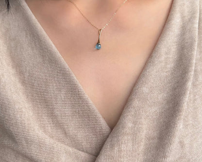 K18YG ペンダント ブルートパーズ アメジスト ティアドロップ 雫 涙 YG イエローゴールド 18金金 18K トパーズ 青 ブルー 紫水晶