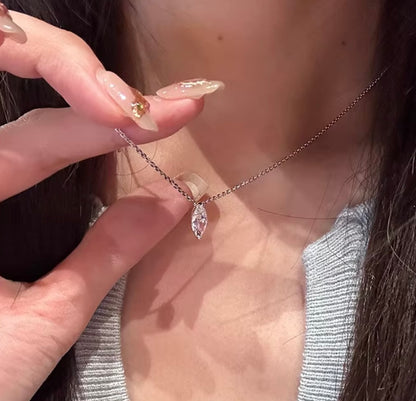 K18YG ラボダイヤ マーキスカット ホースアイ ネックレス ペンダント イエローゴールド 18金 18K 0.3ct~ YG