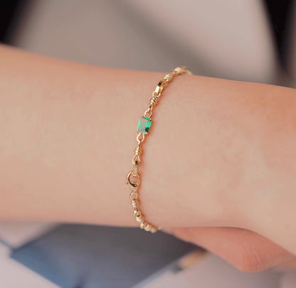 K18YG 合成エメラルド ひきわ ヒキワ 引き輪 チェーンパーツ バチカン 繋ぎ チャーム ネックレスチャーム YG イエローゴールド 18金 18K