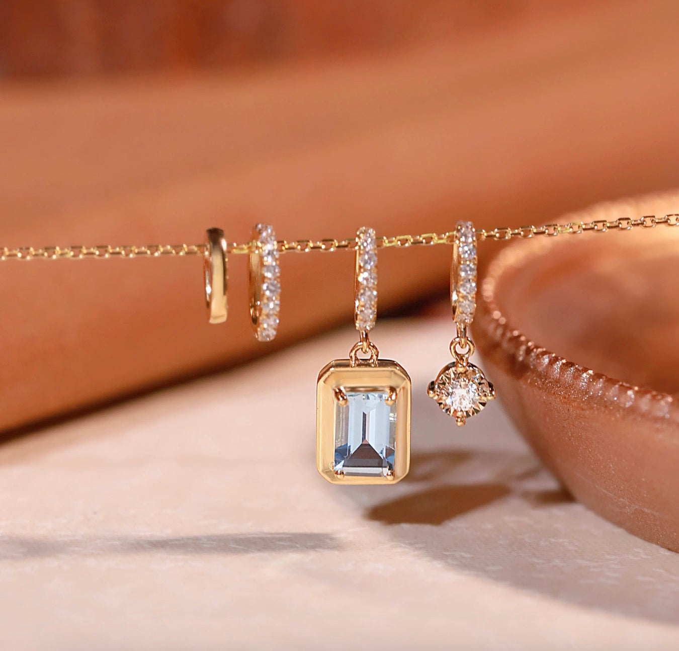 K18YG ペンダント ダイヤモンド アクアマリン イエローゴールド ネックレス チャームセット ネックレスチャーム イエローゴールド 18金 18K