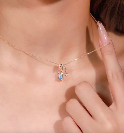 K18YG ペンダント ダイヤモンド アクアマリン イエローゴールド ネックレス チャームセット ネックレスチャーム イエローゴールド 18金 18K