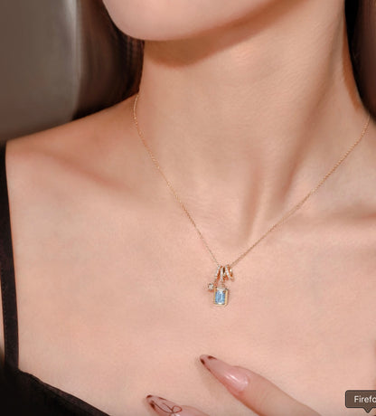 K18YG ペンダント ダイヤモンド アクアマリン イエローゴールド ネックレス チャームセット ネックレスチャーム イエローゴールド 18金 18K