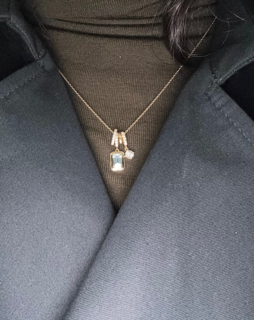 K18YG ペンダント ダイヤモンド アクアマリン イエローゴールド ネックレス チャームセット ネックレスチャーム イエローゴールド 18金 18K