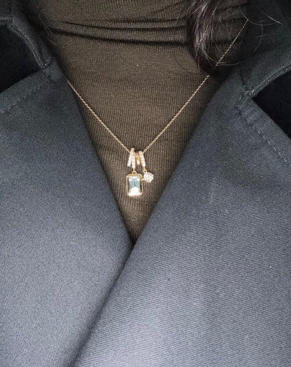 K18YG ペンダント ダイヤモンド アクアマリン イエローゴールド ネックレス チャームセット ネックレスチャーム イエローゴールド 18金 18K