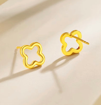 K18YG クローバー ピアス スタッドピアス 四ツ葉 四つ葉 イエローゴールド 18金 18K YG
