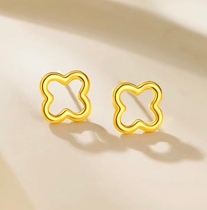 K18YG クローバー ピアス スタッドピアス 四ツ葉 四つ葉 イエローゴールド 18金 18K YG