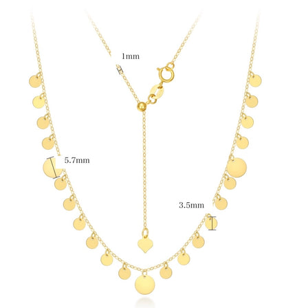 K18YG WG ディスクネックレス コインネックレス チャームネックレス イエローゴールド ホワイトゴールド 18金 18K ネックレス スライド式アジャスターチェーン