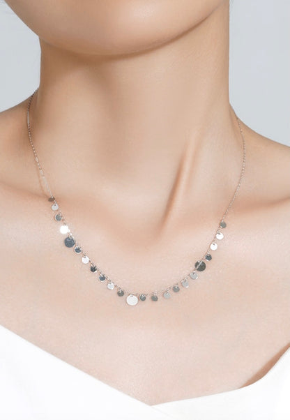 K18YG WG ディスクネックレス コインネックレス チャームネックレス イエローゴールド ホワイトゴールド 18金 18K ネックレス スライド式アジャスターチェーン