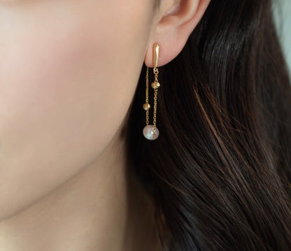18k yellow gold akoya pearl earrings