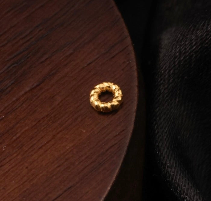 K18YG【ラウンド】イエローゴールド パーツ チェーンパーツ コマ 18K 18金 YG K18 ロープ ねじり ツイスト 丸 円形 マルカン 繋ぎ