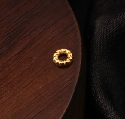 K18YG【ラウンド】イエローゴールド パーツ チェーンパーツ コマ 18K 18金 YG K18 ロープ ねじり ツイスト 丸 円形 マルカン 繋ぎ