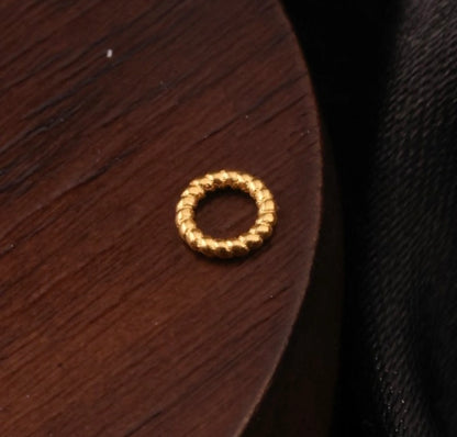 K18YG【ラウンド】イエローゴールド パーツ チェーンパーツ コマ 18K 18金 YG K18 ロープ ねじり ツイスト 丸 円形 マルカン 繋ぎ