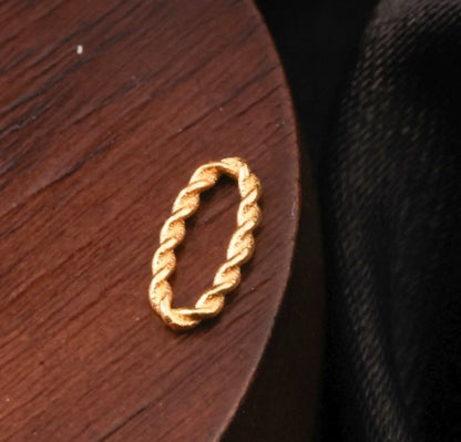 K18YG 【オーバル】イエローゴールド パーツ チャーム チェーンパーツ コマ 18K 18金 YG ロープ ねじり アジャスター ツイスト