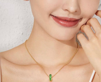 K18YG ツァボライト ルビー サファイア バチカン イエローゴールド 18金 18K グリーン 緑 チェーンパーツ ペンダントホルダー YG K18 パーツ