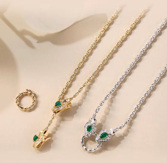 K18YG WG エメラルド ダイヤモンド ネックレス アジャスターチェーン バチカン ダイヤ 18K YG イエローゴールド K18WG ライスチェーン ビーンチェーン