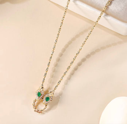 K18YG WG エメラルド ダイヤモンド ネックレス アジャスターチェーン バチカン ダイヤ 18K YG イエローゴールド K18WG ライスチェーン ビーンチェーン