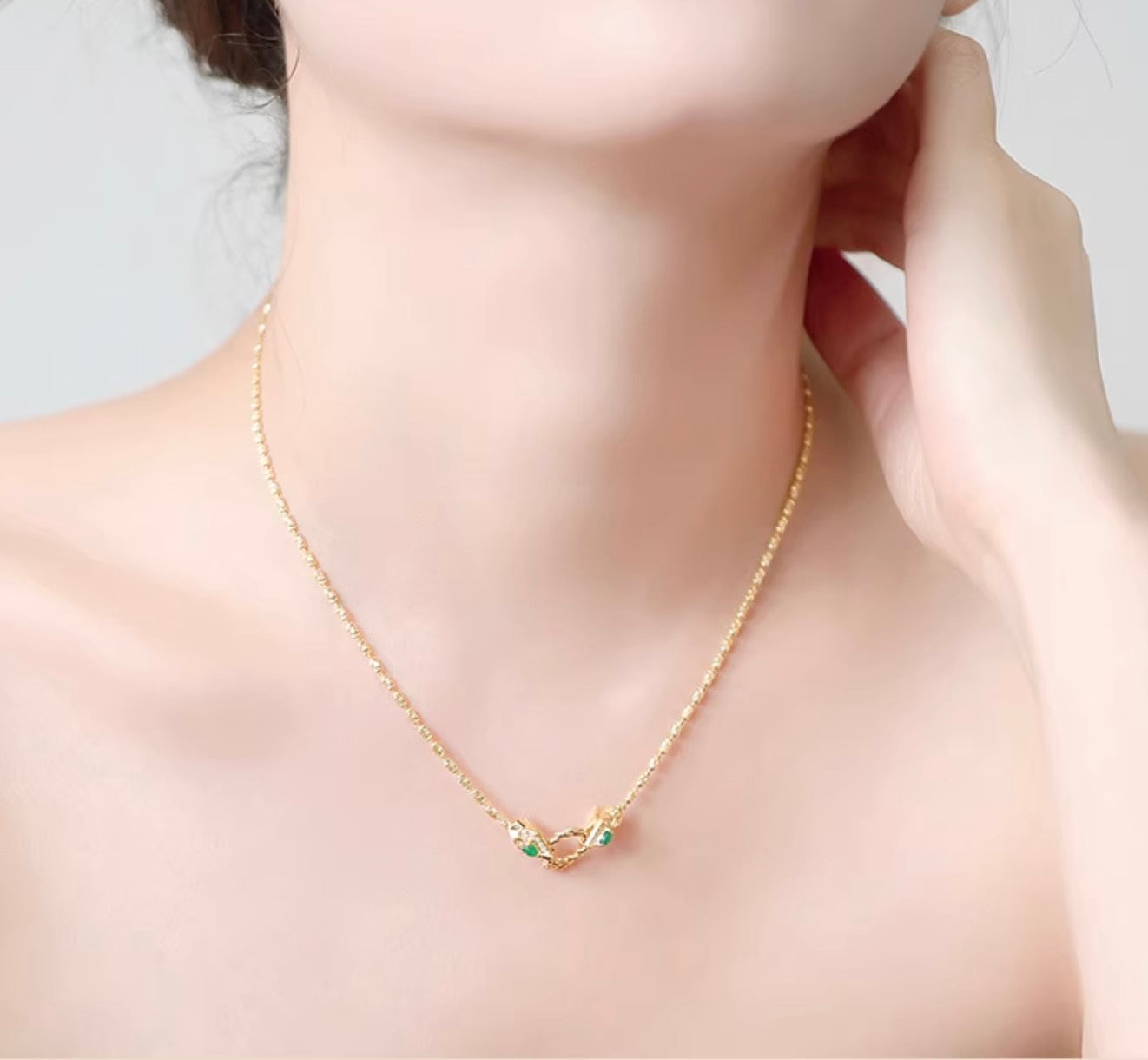 K18YG WG エメラルド ダイヤモンド ネックレス アジャスターチェーン バチカン ダイヤ 18K YG イエローゴールド K18WG ライスチェーン ビーンチェーン